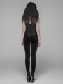 Black Gothic Velvet Steampunk Legging Pants for Women