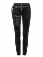 Black Gothic Velvet Steampunk Legging Pants for Women