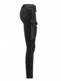 Black Gothic Velvet Steampunk Legging Pants for Women