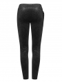 Black Gothic Velvet Steampunk Legging Pants for Women