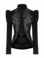 Black Vintage Gothic Lace Velvet Short Coat for Women