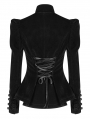 Black Vintage Gothic Lace Velvet Short Coat for Women