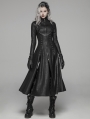 Black Gothic Dark Punk Long Coat for Women