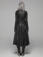 Black Gothic Dark Punk Long Coat for Women