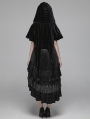 Black Gothic Lolita Velvet Short Hooded Cape for Women