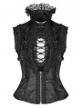 Black Sexy Gothic Jacquard Waistcoat for Women