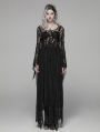Black Gothic Punk Long Asymmetric Lace Dress