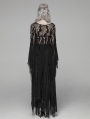 Black Gothic Punk Long Asymmetric Lace Dress