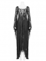 Black Gothic Punk Long Asymmetric Lace Dress