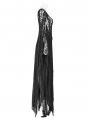 Black Gothic Punk Long Asymmetric Lace Dress