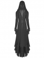 Black Gothic Woolen Long Hooded Cardigan for Women