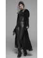 Black Gothic Thick Woolen Long Hooded Cardigan for Women