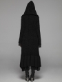 Black Gothic Thick Woolen Long Hooded Cardigan for Women