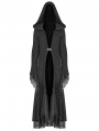 Black Gothic Thick Woolen Long Hooded Cardigan for Women