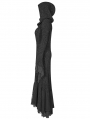 Black Gothic Thick Woolen Long Hooded Cardigan for Women