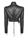 Black Gothic Steampunk Rivet Short Jacket for Women