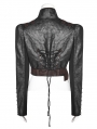 Coffee Gothic Steampunk Rivet Short Jacket for Women