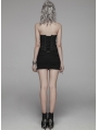 Black Gothic Punk Metal Mini Skirt for Women