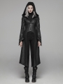 Black Gothic Punk Long Hooded Jacket for Women