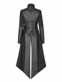 Black Gothic Punk Military Long Hooded Jacket for Women