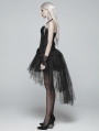 Black Gothic Tulle High-Low Skirt 