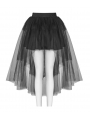 Black Gothic Tulle High-Low Skirt 