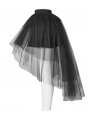 Black Gothic Tulle High-Low Skirt 