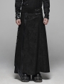 Black Retro Gothic Floral Long Overskirt for Men