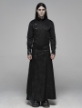 Black Retro Gothic Floral Long Overskirt for Men