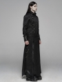 Black Retro Gothic Floral Long Overskirt for Men