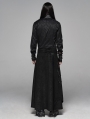 Black Retro Gothic Floral Long Overskirt for Men