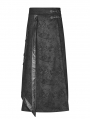 Black Retro Gothic Floral Long Overskirt for Men
