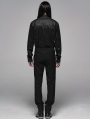 Black Retro Gothic Gentleman's Slim Shirt 