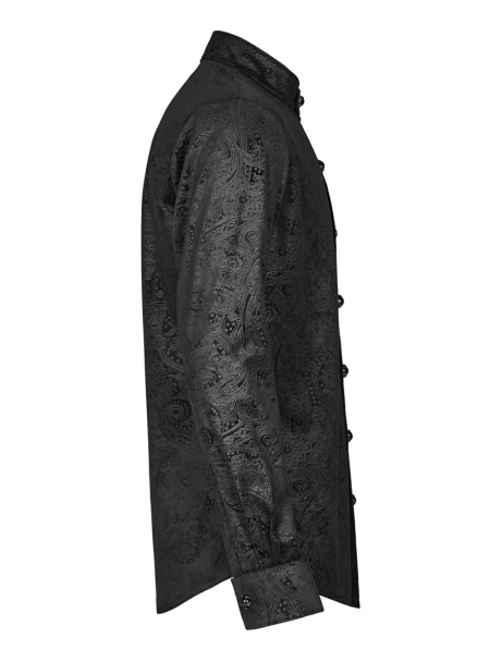 Black Retro Gothic Gentleman's Slim Shirt - Devilnight.co.uk