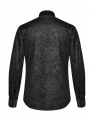 Black Retro Gothic Gentleman's Slim Shirt 