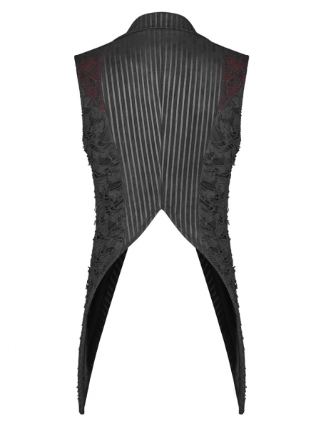 Red Gothic Decadent Asymmetric Masquerade Ball Vest For Men Devilnight Co Uk