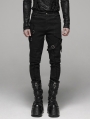 Black Gothic Punk Belt Chain Pants for Men