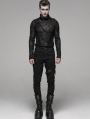 Black Gothic Punk Belt Chain Pants for Men