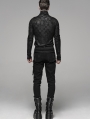 Black Gothic Punk Belt Chain Pants for Men