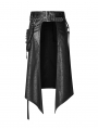 Black Gothic Punk Metal Pocket Men's Half Skirt