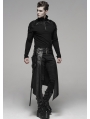 Black Gothic Punk Metal Pocket Men's Half Skirt