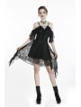 Black Elegant Gothic Lace Off-the-Shoulder Short Dress