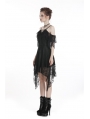 Black Elegant Gothic Lace Off-the-Shoulder Short Dress