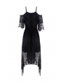 Black Elegant Gothic Lace Off-the-Shoulder Short Dress