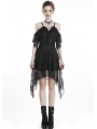 Black Elegant Gothic Lace Off-the-Shoulder Short Dress