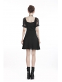 Black Gothic Lolita Style Chiffon Short Dress