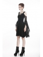 Black Elegant Gothic Lace Off-the-Shoulder Midi Dress