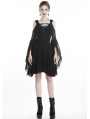 Black Elegant Gothic Lace Off-the-Shoulder Midi Dress