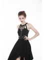 Black Gothic Punk Harness Style Asymmetrical Dress