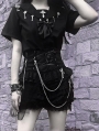 Black Gothic Key Uniform Top for Women